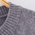 Damen cropped Strickjacke mit Knopfdetails und elastischem Bund R&B