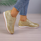 Damen Glitzernde Sneakers mit elastischem Einstieg und rutschfester Sohle R&B