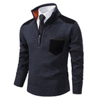 Herren lässiger Pullover mit halbem Reißverschluss und modernem Kragen R&B