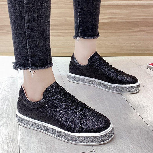 Damen Glitzernde Plateau-Sneaker R&B