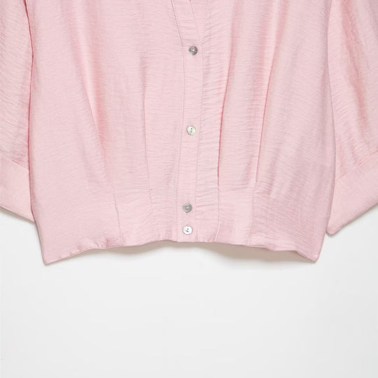 Damen kurzärmlige Bluse mit lässigem Schnitt und stylischem Kragen R&B