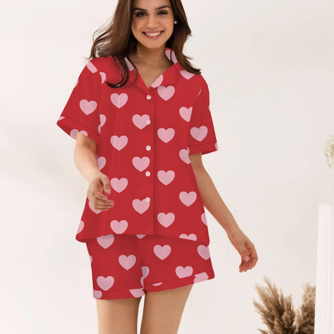 Damen Schlafanzugset mit Herzmuster R&B