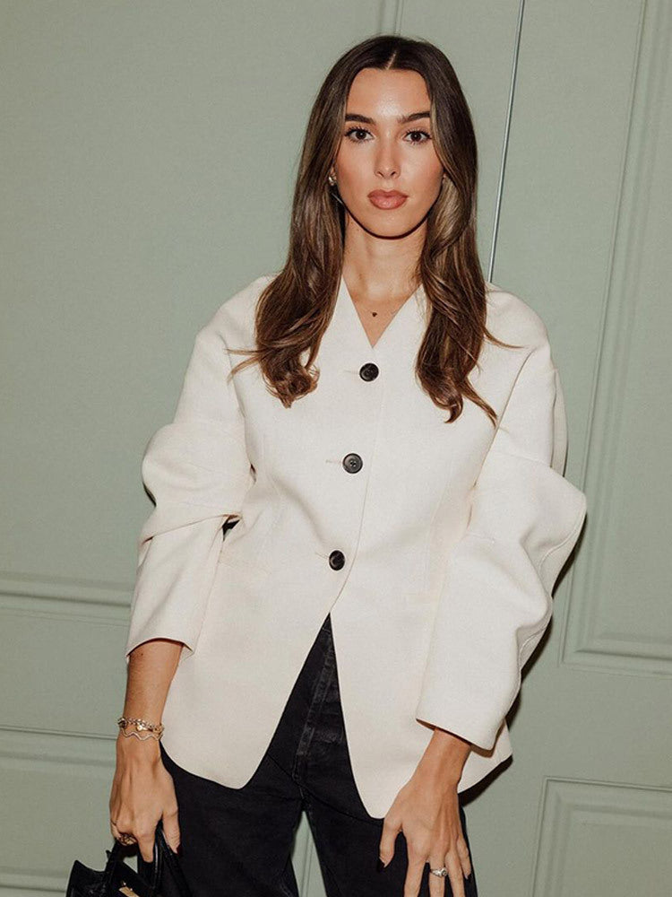 Damen modischer Blazer mit voluminösen Ärmeln R&B