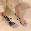 Damen transparente Slingback Sandalen mit elegantem Quadratabsatz R&B