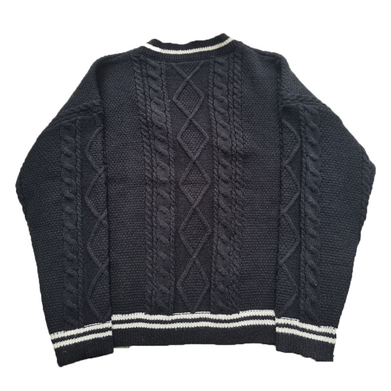 Damen Grobstrickjacke mit Sternen-Details und dekorativen Knöpfen R&B