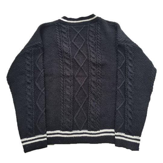 Damen Grobstrickjacke mit Sternen-Details und dekorativen Knöpfen R&B