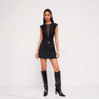 Damen Elegantes Spitzenbody mit tiefem V-Ausschnitt und zarten Rüschendetails R&B