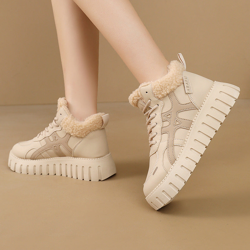 Damen High-Top Sneakers mit kuscheligem Innenfutter und robustem Sohlenprofil R&B