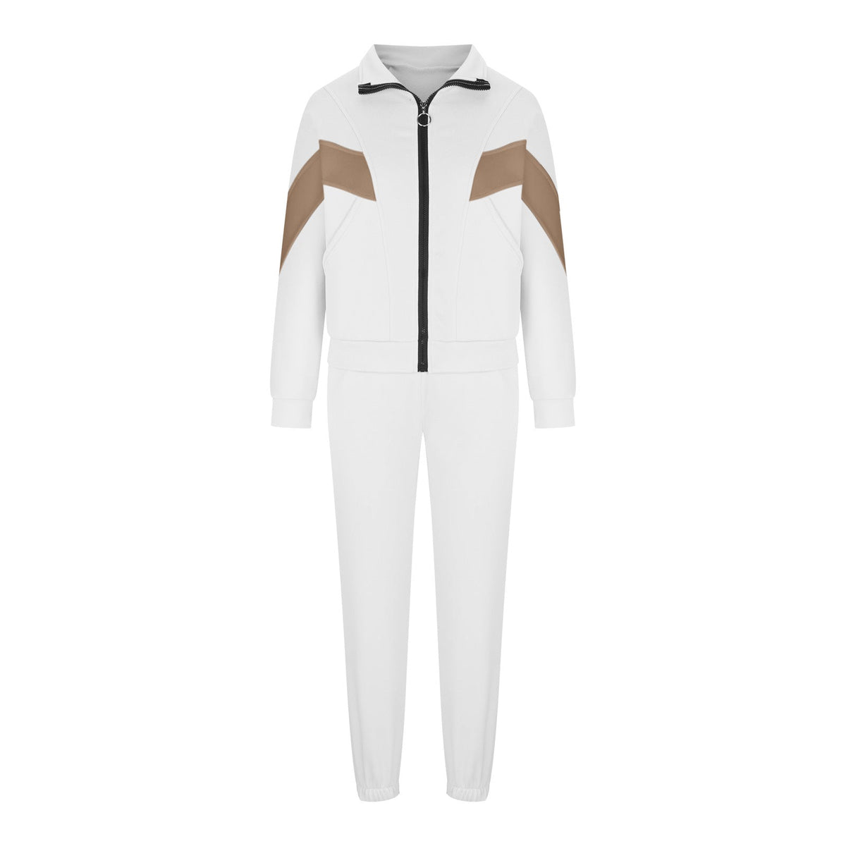 Damen nan athletisches Trainingsset mit Ring-Zipper, eingesetzten Taschen und kontrastierenden Arm-Panels R&B
