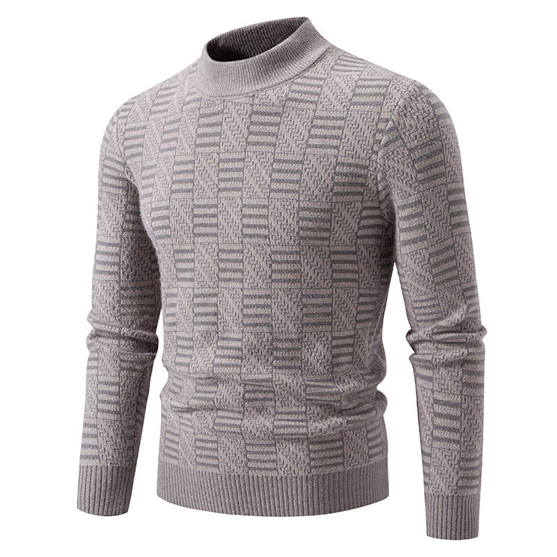 Herren Strickpullover mit strukturiertem Design und hohem Kragen R&B