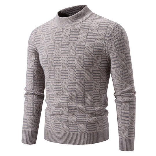 Herren Strickpullover mit strukturiertem Design und hohem Kragen R&B