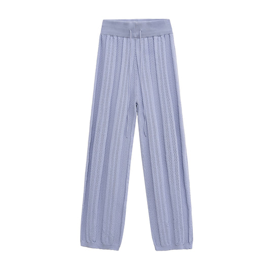 Damen elegante Strickhose mit Strukturmuster R&B