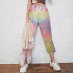 Damen lässige Tie-Dye Jogginghose mit elastischem Bund und seitlichen Taschen R&B
