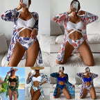Damen Badeanzug mit floralem Kimono