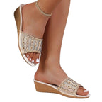 Damen modische Keilsandalen mit verziertem Riemen R&B