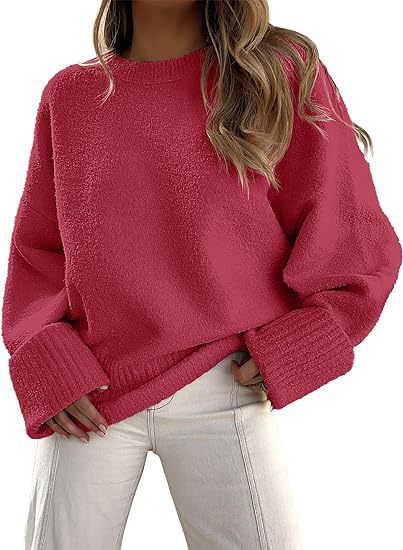 Damen Flauschiger Oversized Pullover mit breiten Bündchen R&B