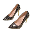 Damen Spitzen High Heels mit elegantem Krokodilleder-Design R&B