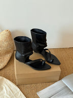 Damen Elegante Leder-Sandalen mit innovativem Design und angesagtem Schaft R&B