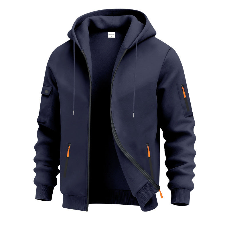 Herren funktionale Kapuzenjacke mit technischen Taschen R&B