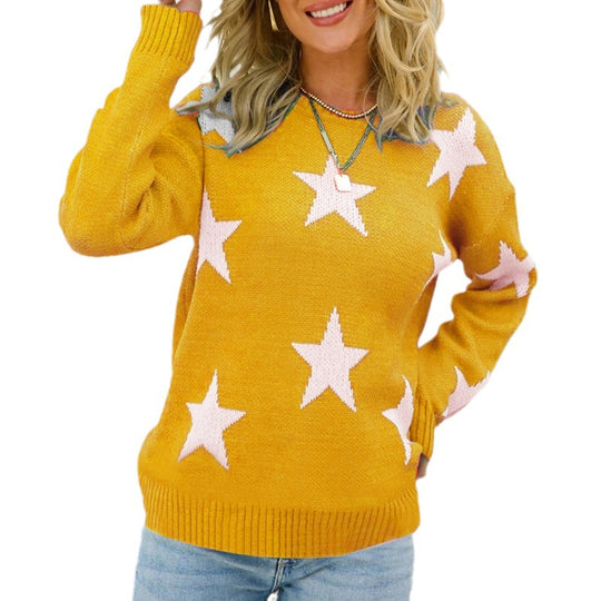 Damen Modischer Pullover mit Sternenmuster R&B