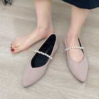Damen Ballerinas mit dekorativer Perlen-Halterung R&B