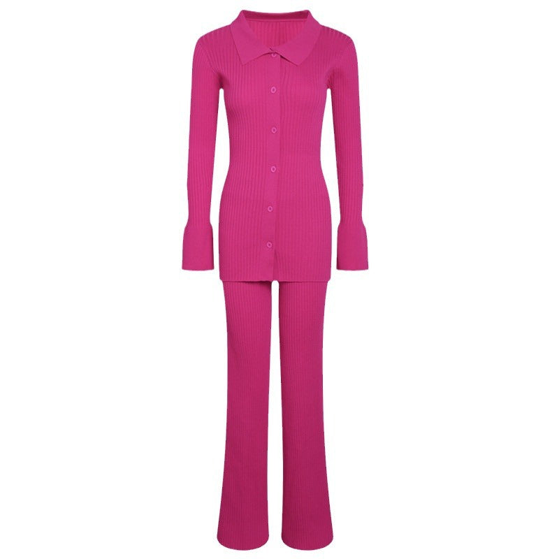 Damen 3-teilige Feinstrick-Loungewear-Set R&B