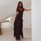 Damen Maxikleid mit fließendem Schnitt und seitlichem Schlitz R&B