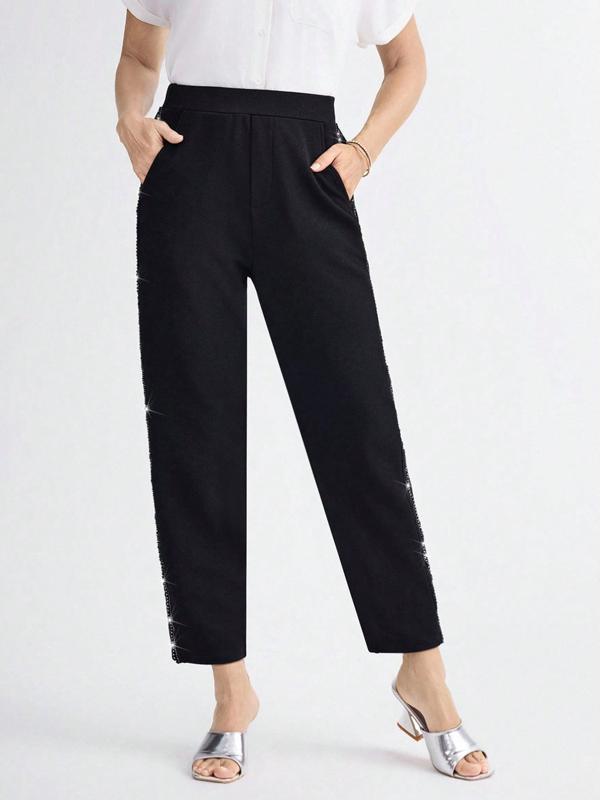 Damen Elegante und bequeme Hose mit seitlichen Taschen