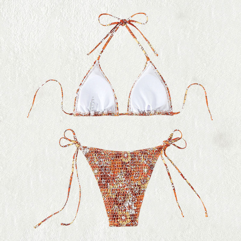 Damen Triangel-Bikini mit verspieltem Blumenmuster R&B