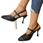 Damen Slingback Pumps mit eleganter Verzierung