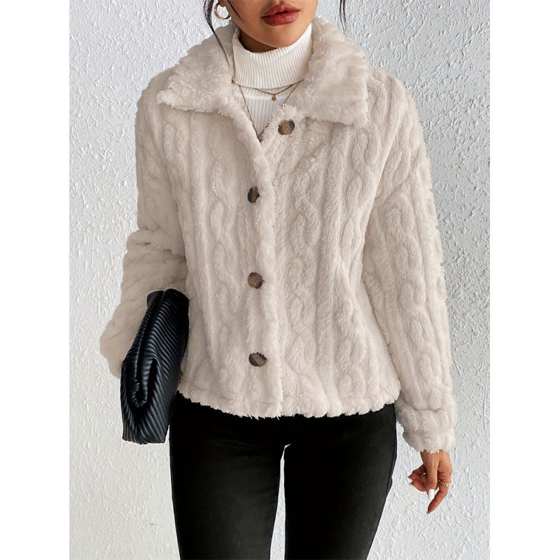 Damen Flauschige Oversize-Jacke R&B