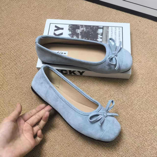 Damen Ballerinas mit glänzender Oberfläche und verspieltem Schleifen-Detail R&B