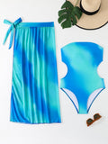 Damen asymmetrisches Strandkleid mit passendem Badeanzug R&B