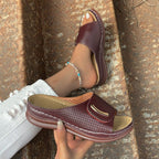 Damen Offene Clogs mit atmungsaktiver Lochstruktur und sicherem Riemendesign R&B