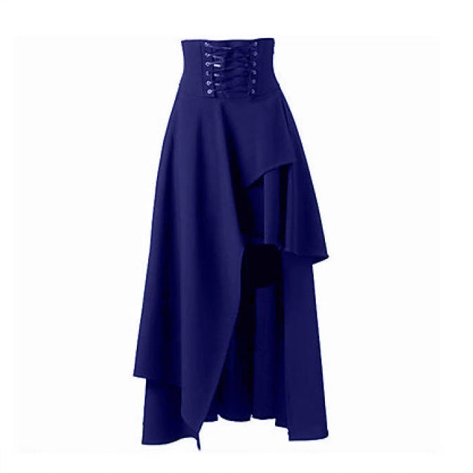 Damen Eleganter asymmetrischer Rock mit Schnürung R&B
