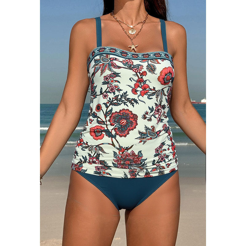 Damen Tankini-Set mit floralem Design und verstellbaren Trägern R&B