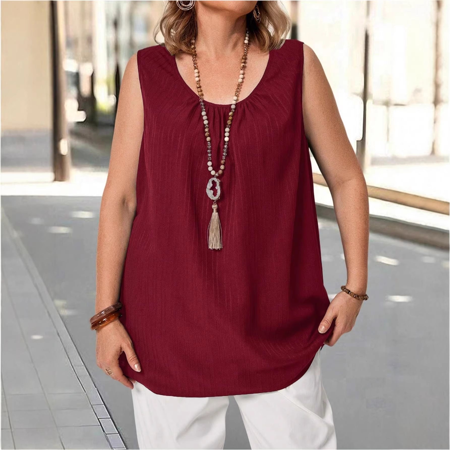 Damen Weiter Schnitt Tank-Top mit lässigem Stil R&B