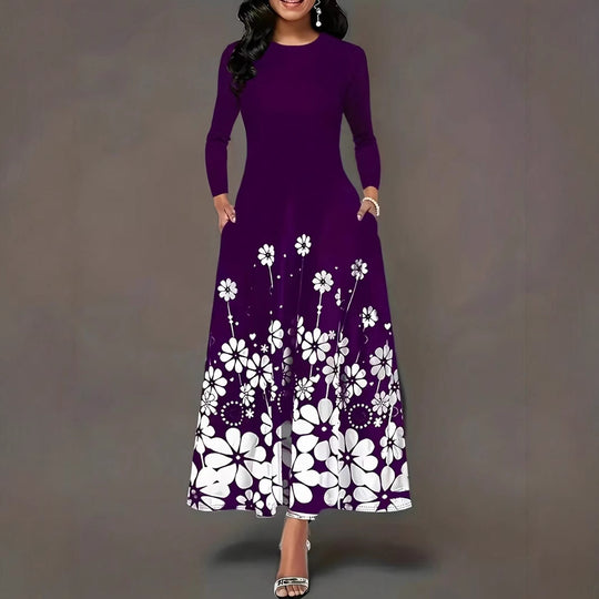 Damen Maxikleid mit floralem Design und praktischen Taschen R&B