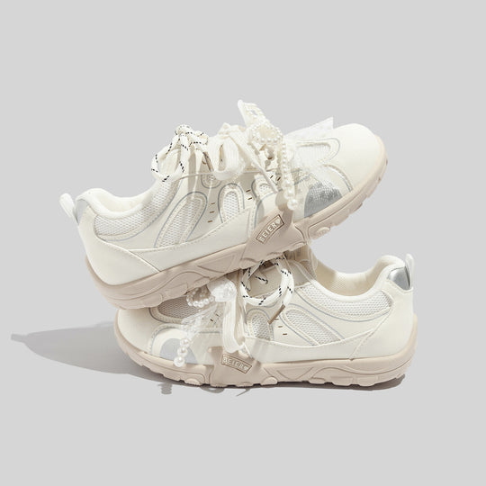 Damen Sportliche Sneaker mit stilvollen Perlenapplikationen und atmungsaktivem Obermaterial R&B