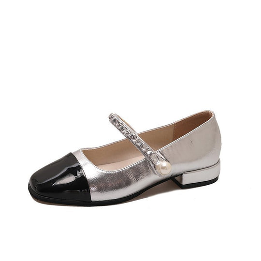 Damen elegante Mary Jane Ballerinas mit dekorativer Schnalle R&B
