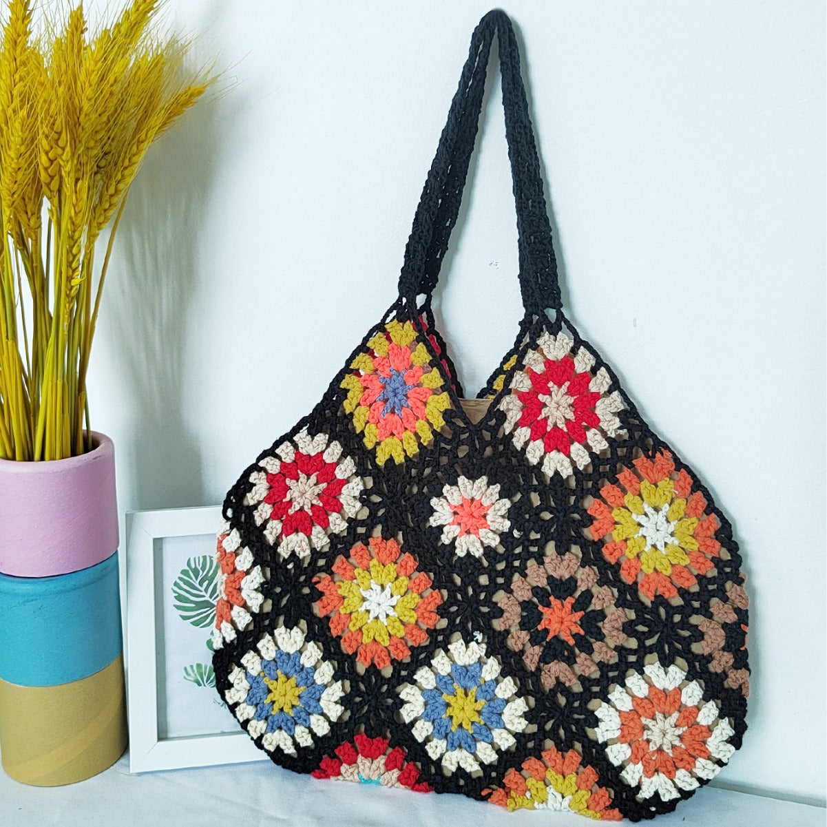 Damen Handgefertigte Häkel-Shopper-Tasche R&B
