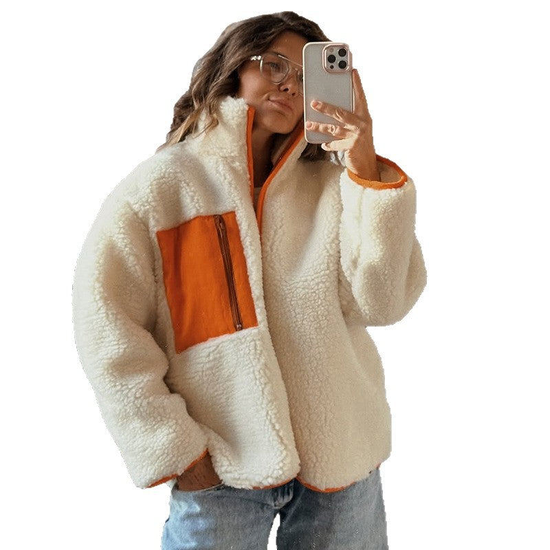 Damen Fleecejacke mit hohem Kragen und praktischem Reißverschluss R&B