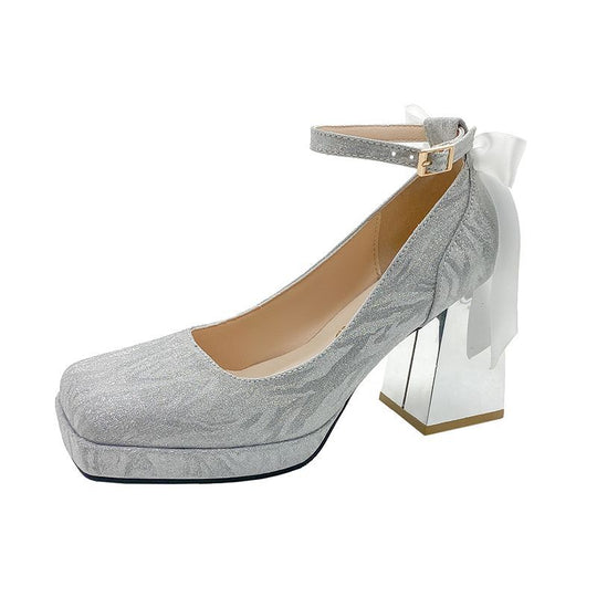 Damen Plateau Pumps mit glamourösem Blockabsatz R&B