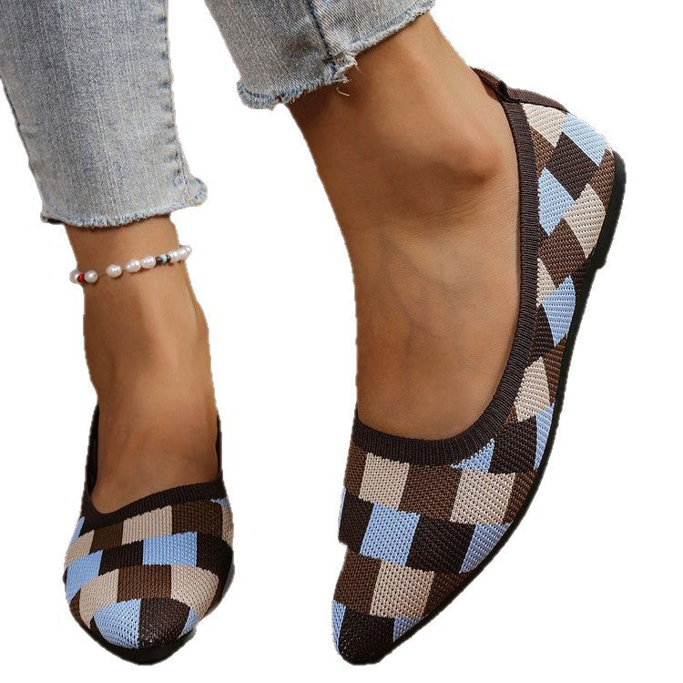 Damen Ballerinas mit geometrischem Muster und flexiblem Fußbett R&B