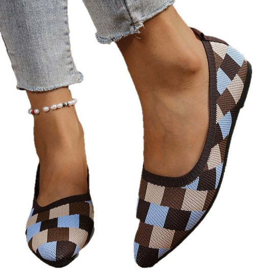Damen Ballerinas mit geometrischem Muster und flexiblem Fußbett R&B