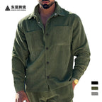 Herren nan gesteppte Cord-Überhemdjacke mit sichtbarer Knopfleiste und Brustpaspeltaschen R&B