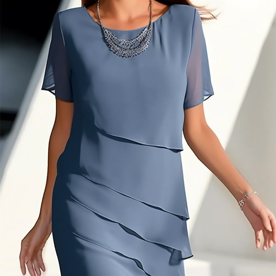 Damen Elegantes und fließendes Kleid mit Layering-Effekt R&B