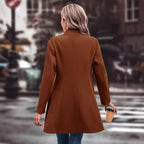 Damen Elegante Wool-Langjacke R&B