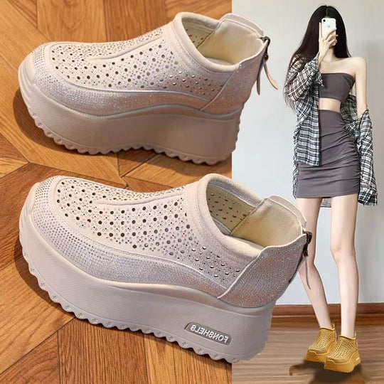 Damen Komfortable Plateau-Sneaker mit atmungsaktivem Obermaterial und modischem Design R&B