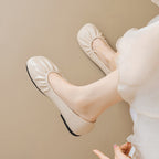 Damen Ballerinas mit elastischem Faltendesign und bequemer Innensohle